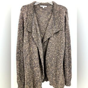 XL CAbi Knit Cardigan Worn Vintage Grey/Tan